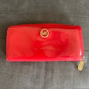 Michael Kors Zip Red Wallet